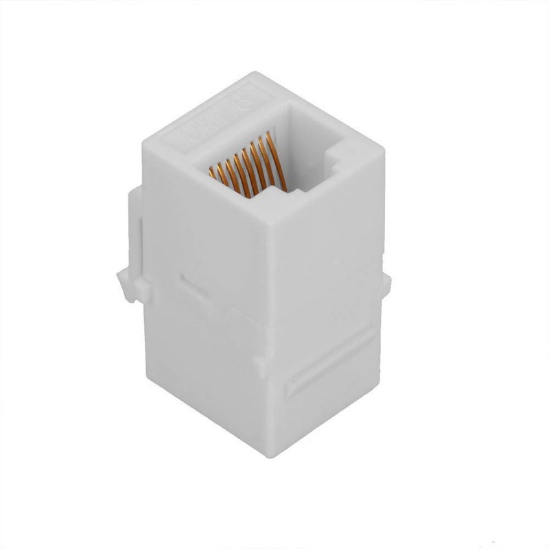 TENINYU 10-Pack CAT6 RJ45 Keystone Jack Female Coupler Insert Snap-in Connector Socket Adapter Port for Wall Plate Outlet Panel - White - Image 2